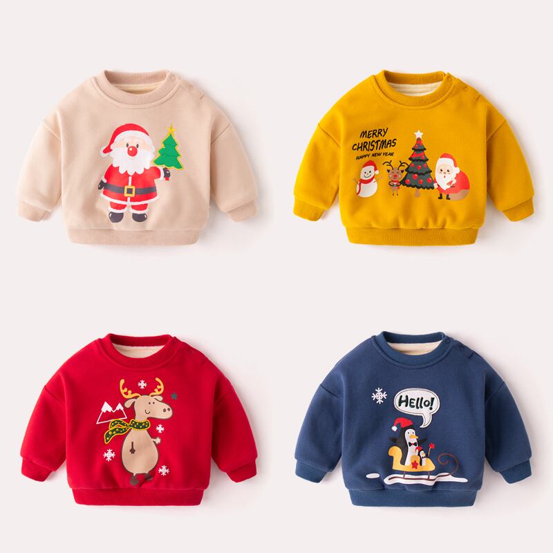 赤ちゃんプラスベルベットセーター冬の赤ちゃん暖かいジャケット漫画厚い冬の服の男性のファッションの服秋と冬の女性 Duduベイビー92821025436