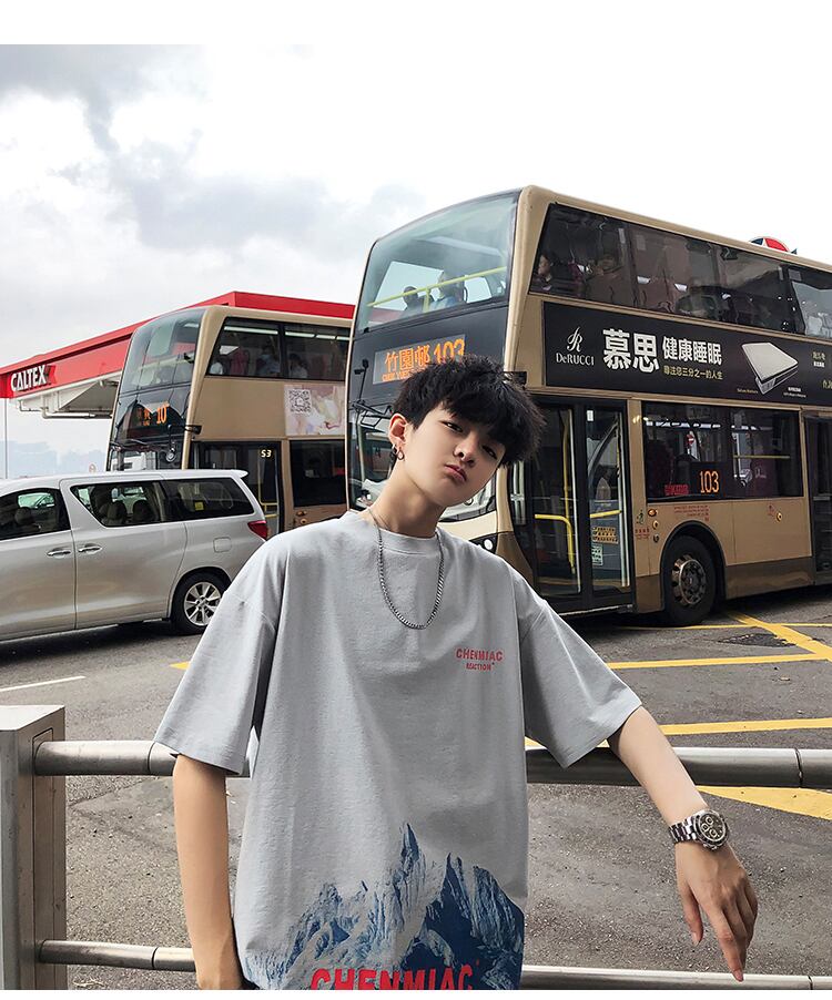 全2色 Tシャツ カットソー プリント カジュアル おしゃれ