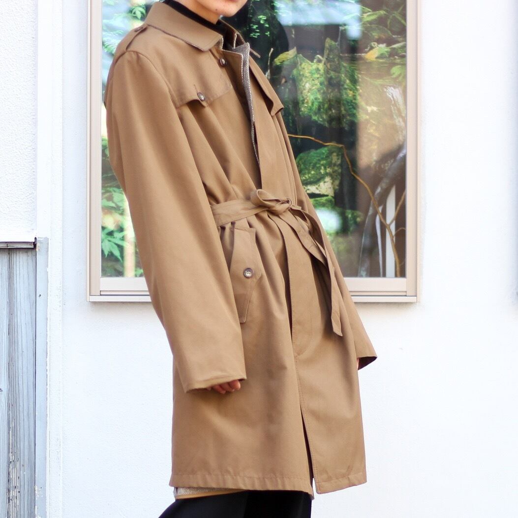 1980's Christian Dior マスタードブラウン シングルトレンチコート