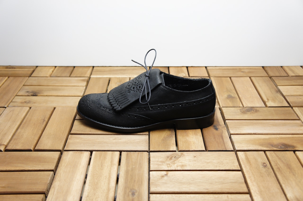 FULL BROGUE SHOES with KILTIE TONGUE (WAXED SUEDE)