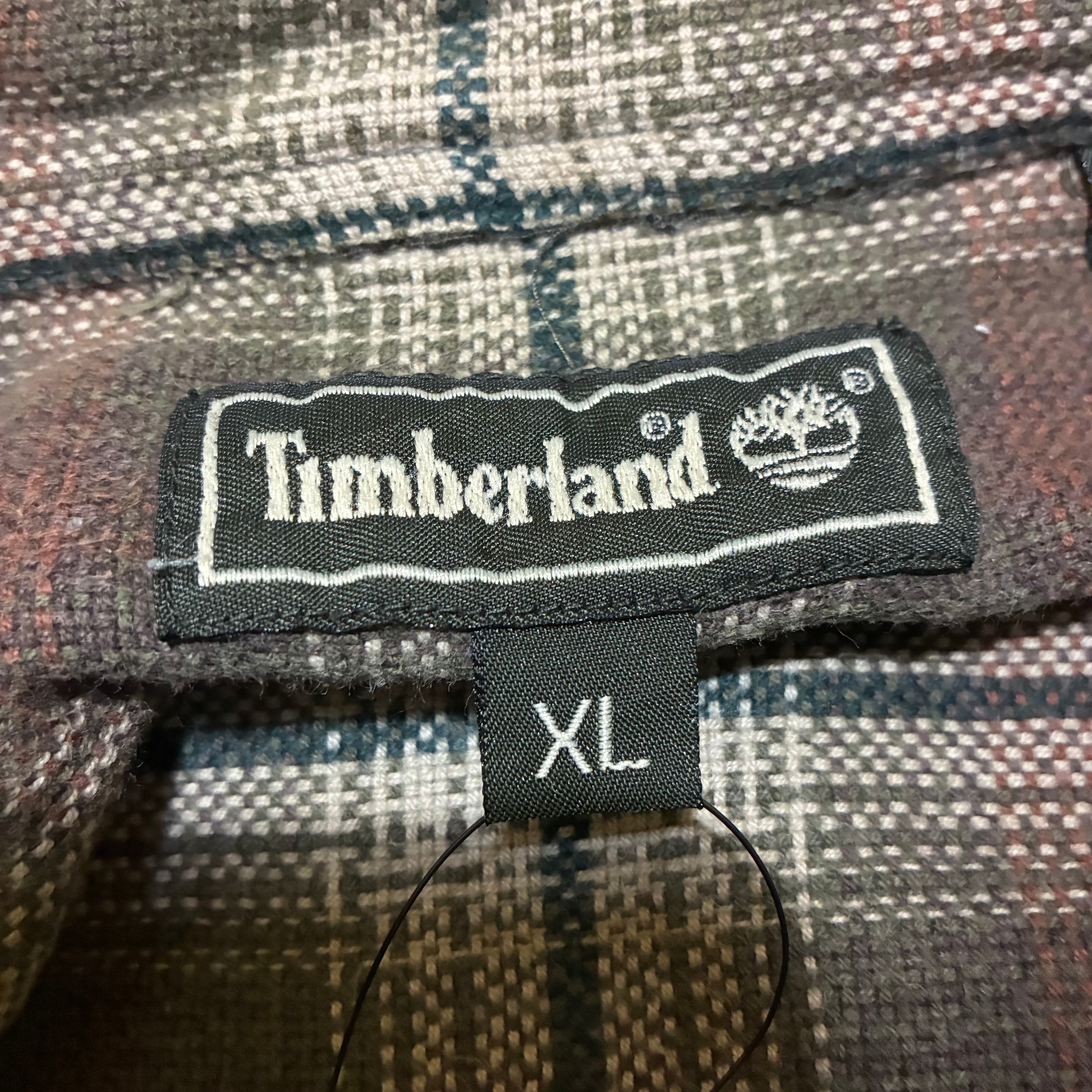 90s〜00s Timberland ベビーネルシャツ ブラウン チェックシャツ 長袖