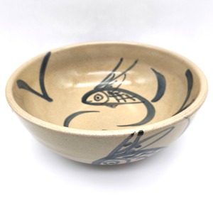 益子焼・魚紋・大鉢・和食器・No.260909-38・梱包サイズ80