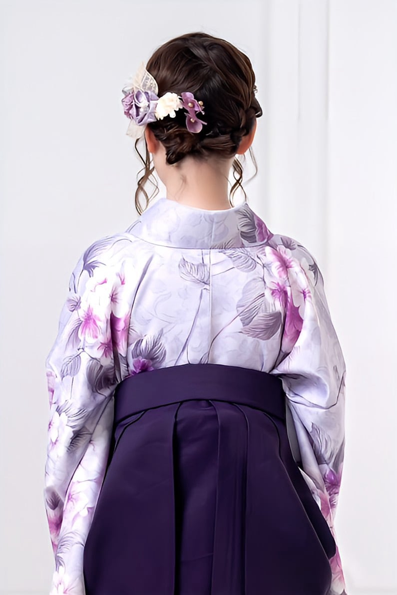 Kimono sienne 卒業式 紫袴小学生 卒業式袴3点セット 二尺袖