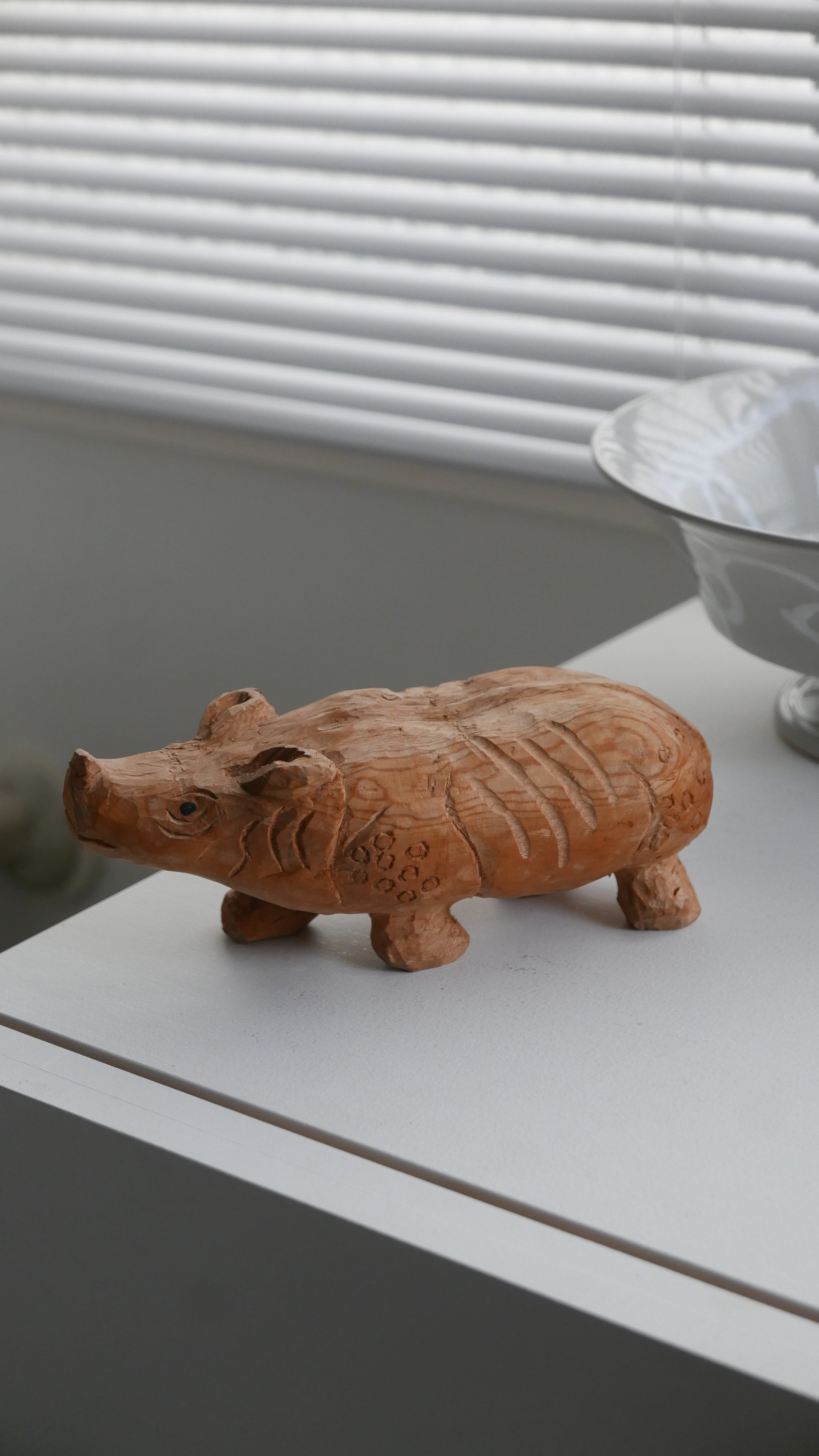 old wooden carving , rhinoceros ( maybe... ) #1