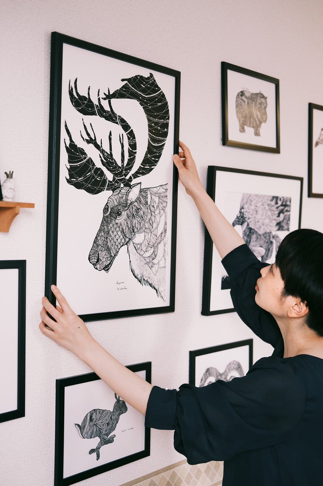 トナカイポスター オフセット印刷【A2サイズ】 | 日高あゆみ / ペン画