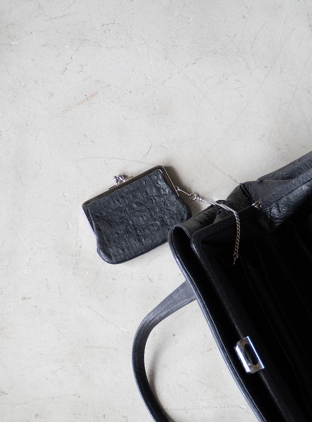 "Takashimaya" 1980s Ostrich leather bag
