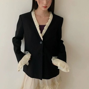 Contrast Frill Jacket 503473