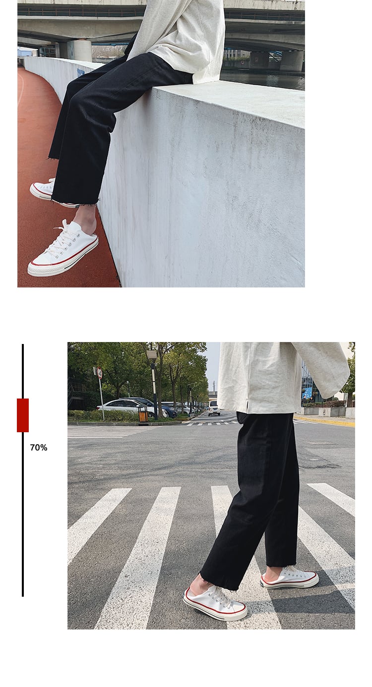 全1色 デニム パンツ ストレート カジュアル ダメージ おしゃれ