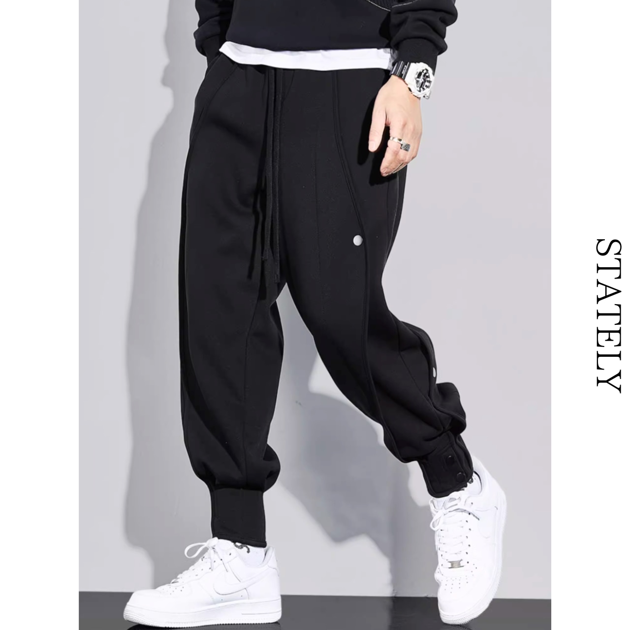 フリース Tapered Snap Sweat Pants/2color_B67・画像7