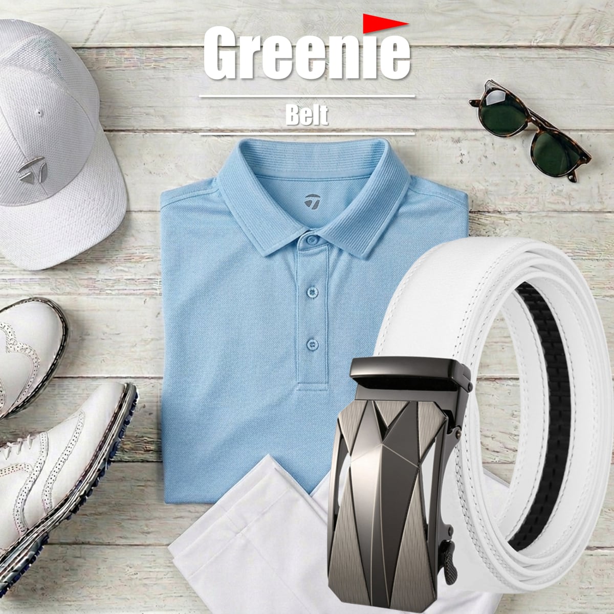Greenie (グリーニー) ベルト ゴルフ Golf オートロック PUレザー