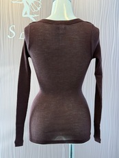 ウールシルクラメ入り トップス CACAO LUREX 3サイズ fraly