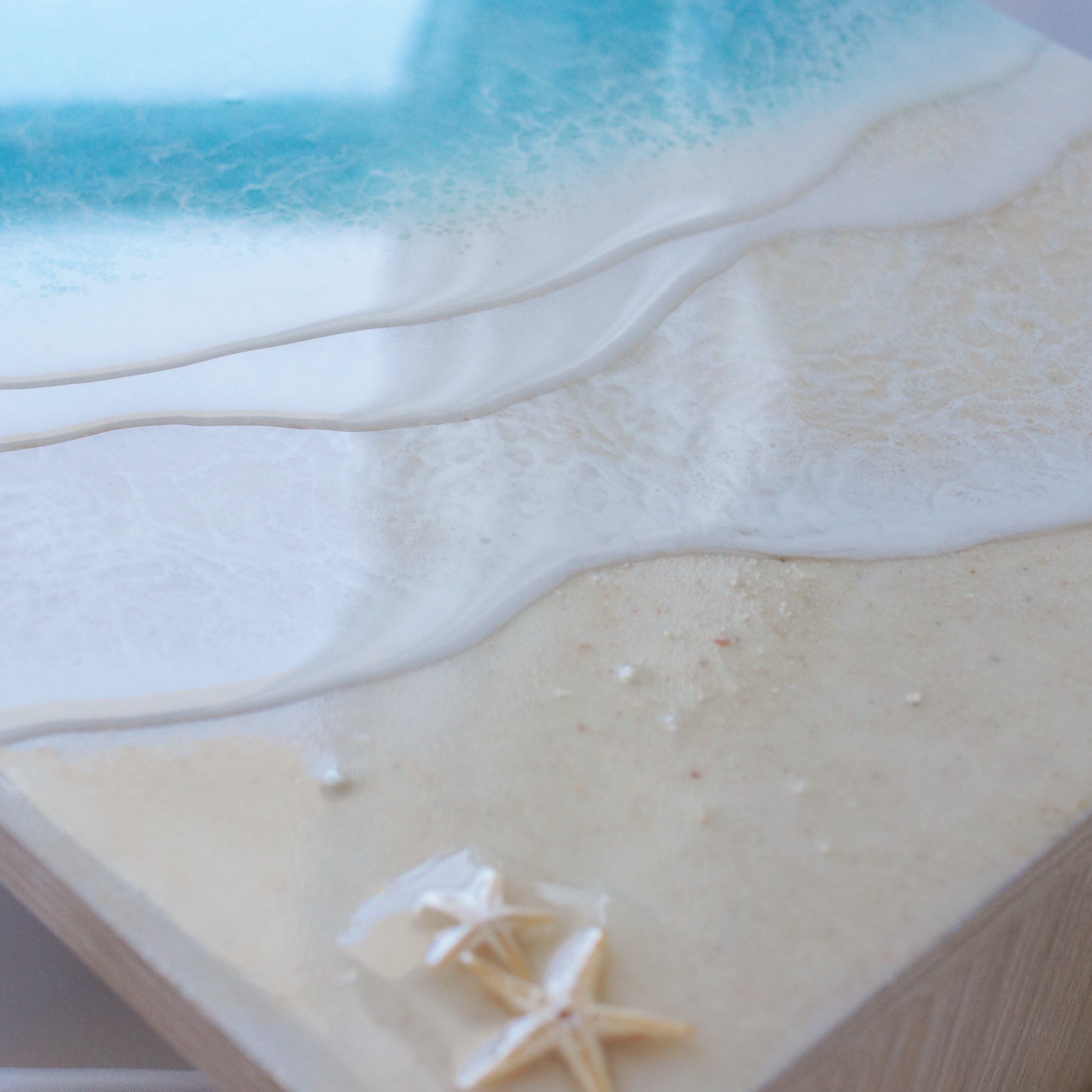 海のPCモニターデスク (小さな海シリーズ) レジンアート 木製 | 島のしずく