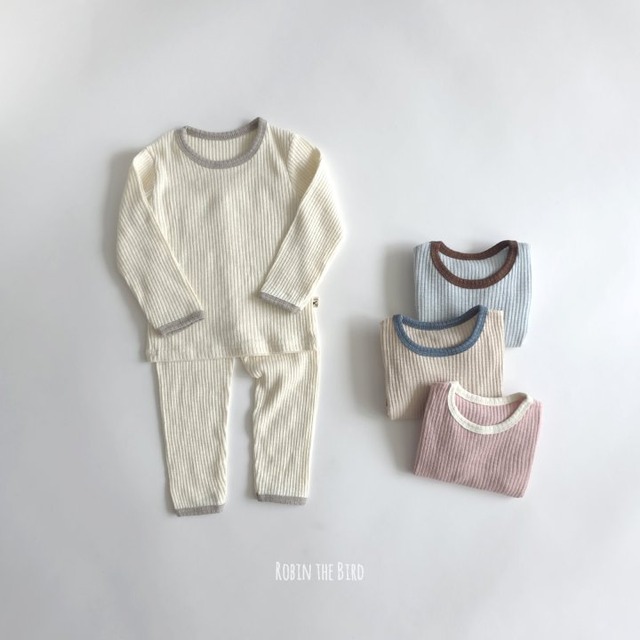 【取寄】robin｜modal ribbed loungewear｜モダールリブパジャマ｜kids XS-JS