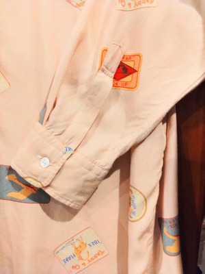 Karl Helmutワッペンデザインシャツ/カールヘルムピンクハウスメルローズユーズドメンズ古着服