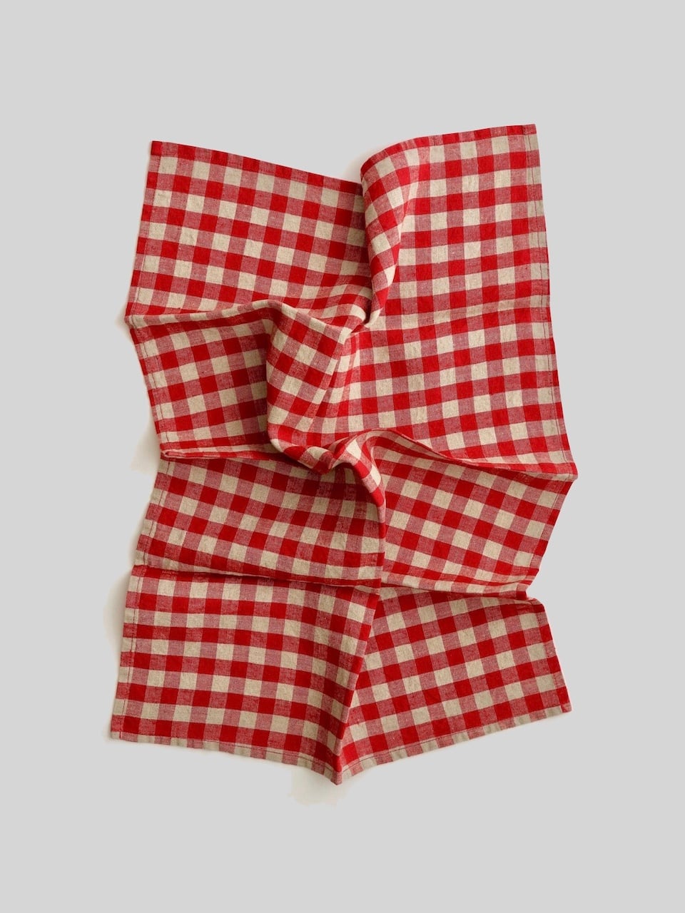 リネン キッチンタオル レッド ギンガム|Linen Kitchen Towel Red Gingham - LINEN TALES