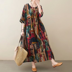 Vintage Pattern Loose Dress / ヴィンテージ パターン ルーズ ワンピース