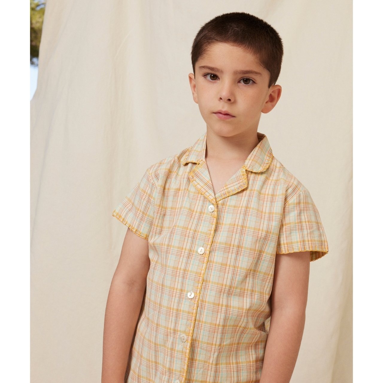 ＜BEBE ORGANIC＞Kids チェック ハンドステッチ シャツ Gio Shirt - 2