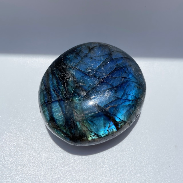 ディープブルー！ラブラドライト パームストーン25◇Labradorite◇天然石・鉱物・パワーストーン