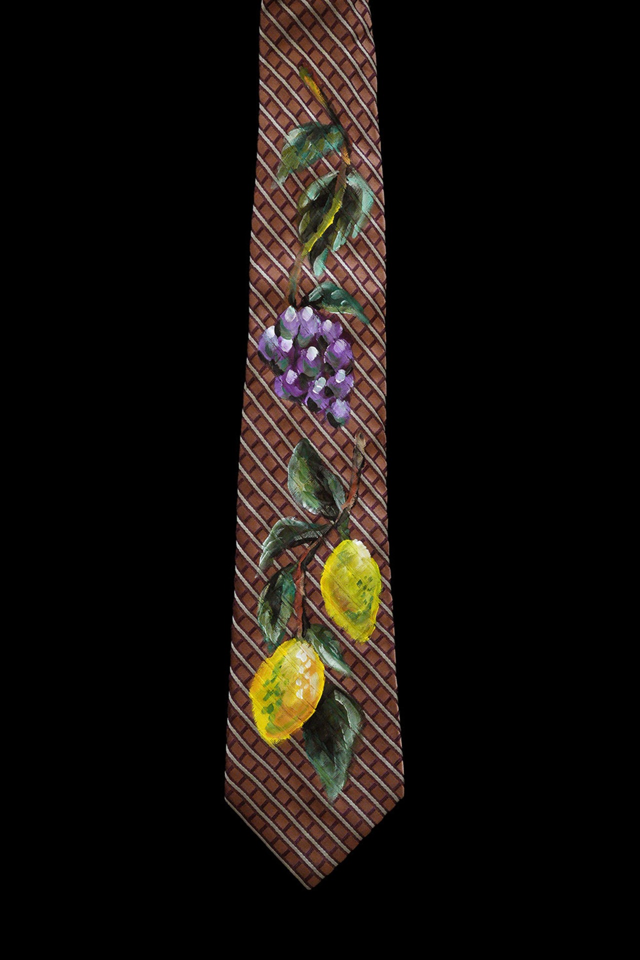 hand painted tie brown fruit