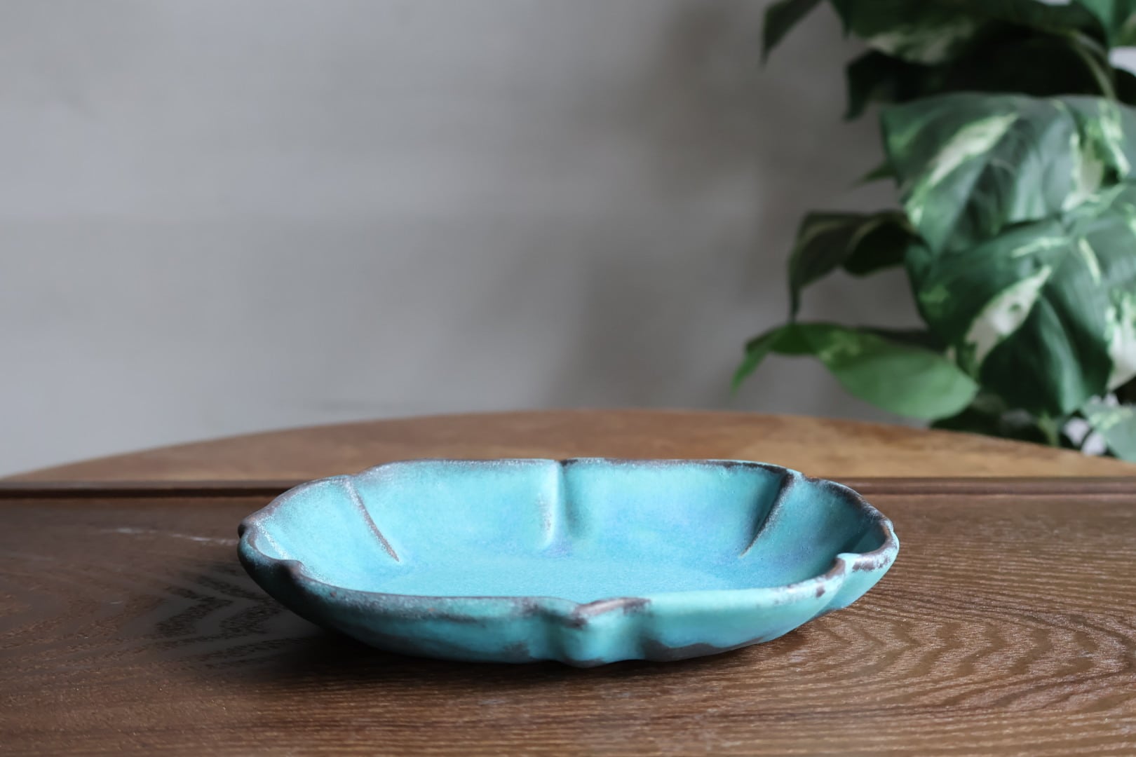 陶芸 益子焼 わかさま陶芸 ロータス(中) シャビーターコイズ | うつわ通販