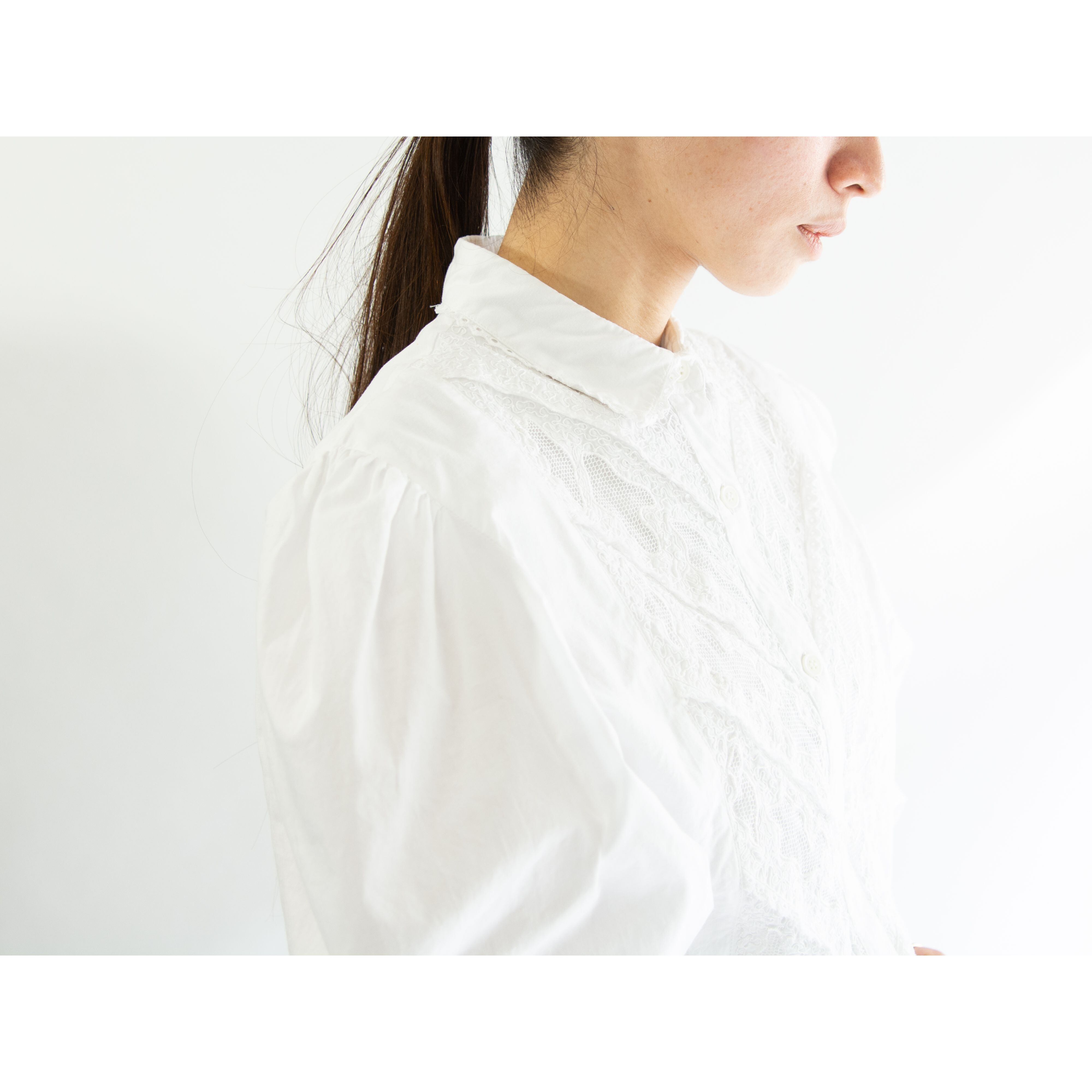 【Unknown brand】"REINE BAUMWOLLE" cotton lace blouse(コットンレースブラウス)1d