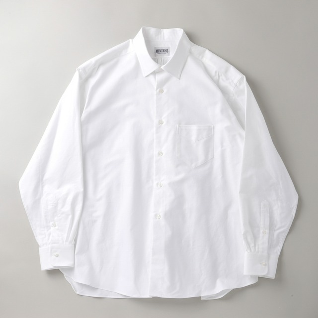 【新品】MINTENS AmericanSea Island Cotton Oxford shirt made in USA fabrics 1930s vintage shirts／アメリカ製 高級シーアイランド コットン オックスフォード シャツ ホワイト 日本製  オリジナルブランド 1930年代シルエット サイズ M・L