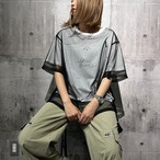 チュールレイヤードランダムロゴTシャツ
