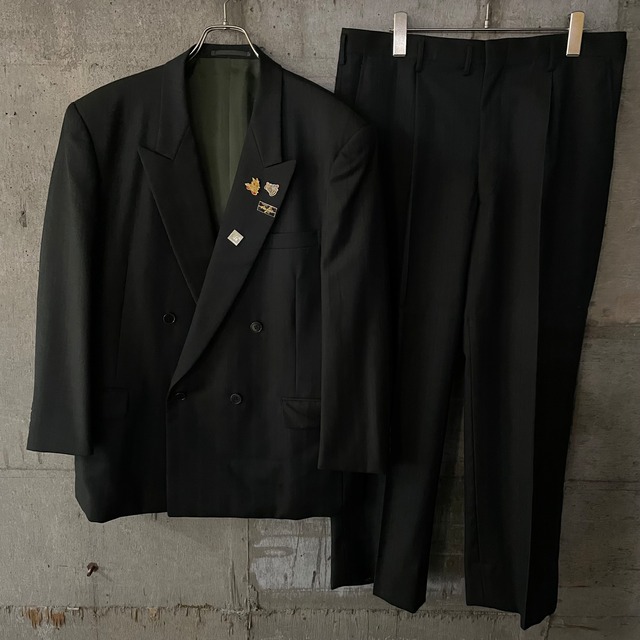 〖Ermenegildo Zegna〗made in Italy pins design double setup suit/エルメネジルドゼニア イタリア製 ピンズ デザイン ウール セットアップ スーツ/lsize/#0518