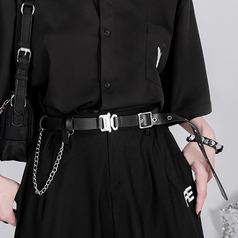 即納メタルバックルベルト PUレザー原宿女子 韓国系