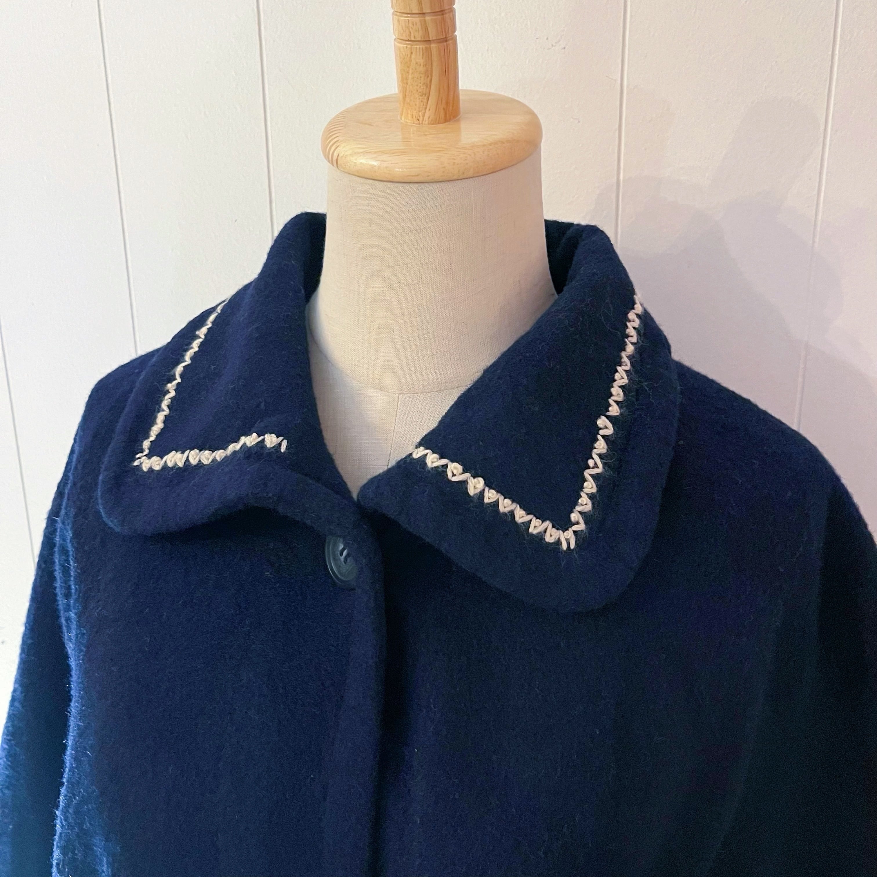 sewing kit embroidery navy coat