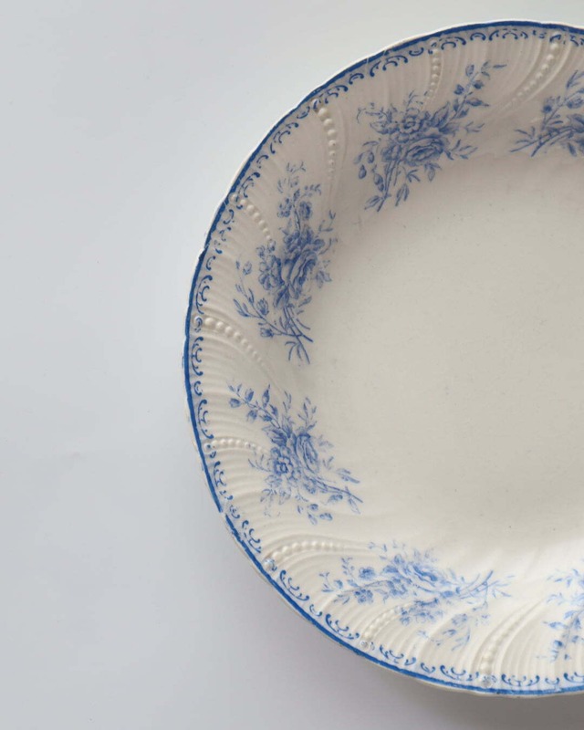 Sarreguemines サルグミンヌ パールレリーフが美しい お花の深皿プレート /A