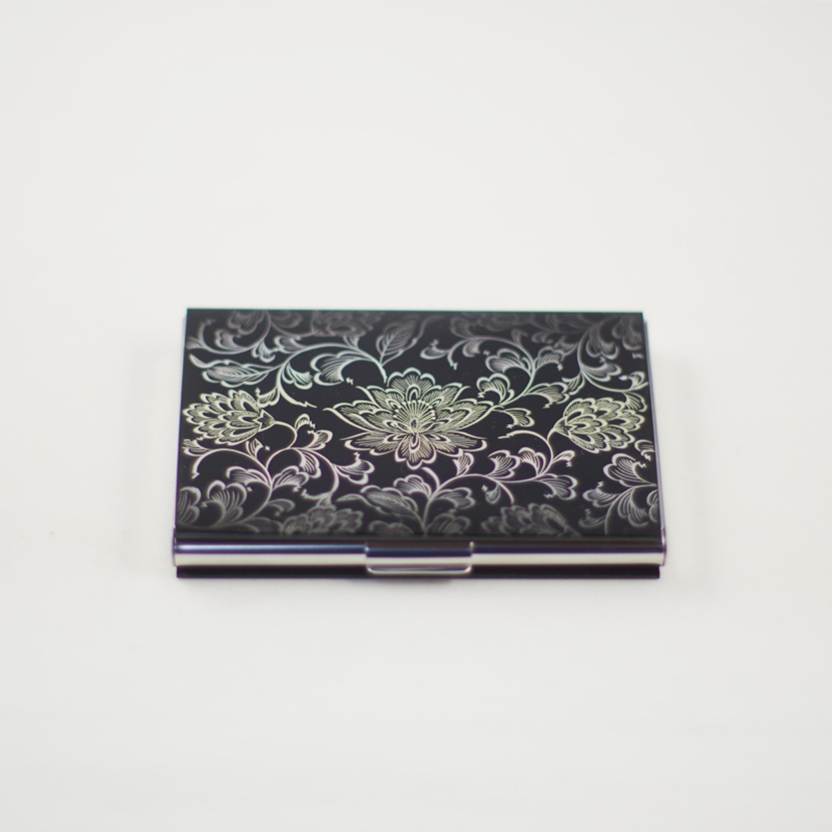 漆芸 沈金 宝相華文様 名刺入れ 黒 20枚 | kouta mizushiri wajima 