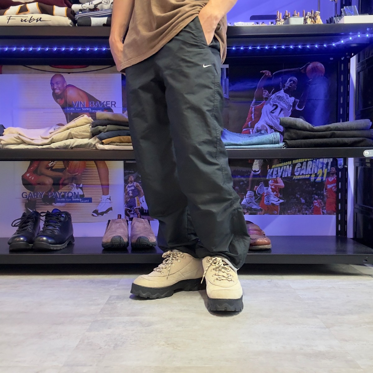 00s nike ナイロンパンツ CLIMA -FIT Sサイズ BLACK | ANYTHBLE