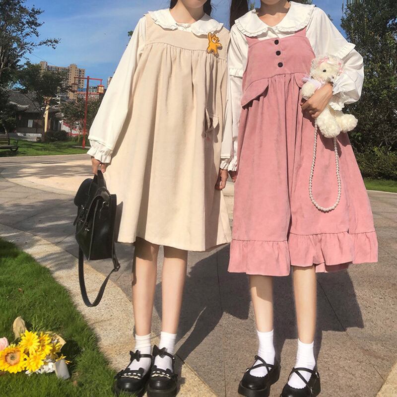 スカート ルーズスタイルドレス スプリングオータム 大人ガーリー スウィート キュート カジュアル 春物 秋物 萌量不足44760668494