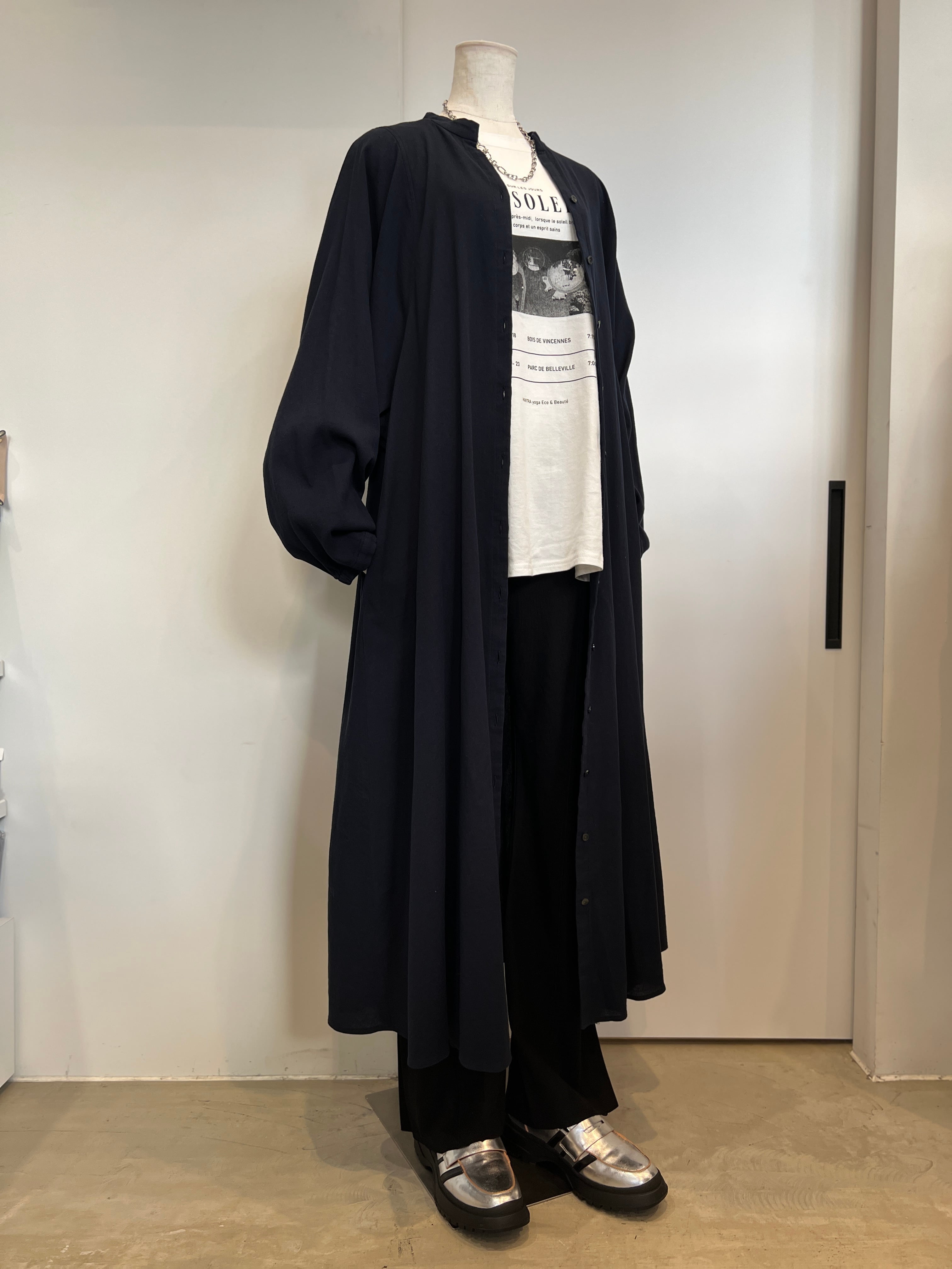 【PASSIONE】高島ちぢみ長袖ワンピース 616101