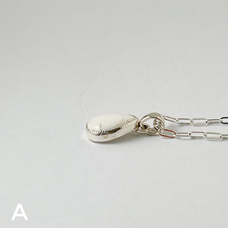 Indian Jewelry 》ホワイトバッファロー シンプル ドロップ ネックレス