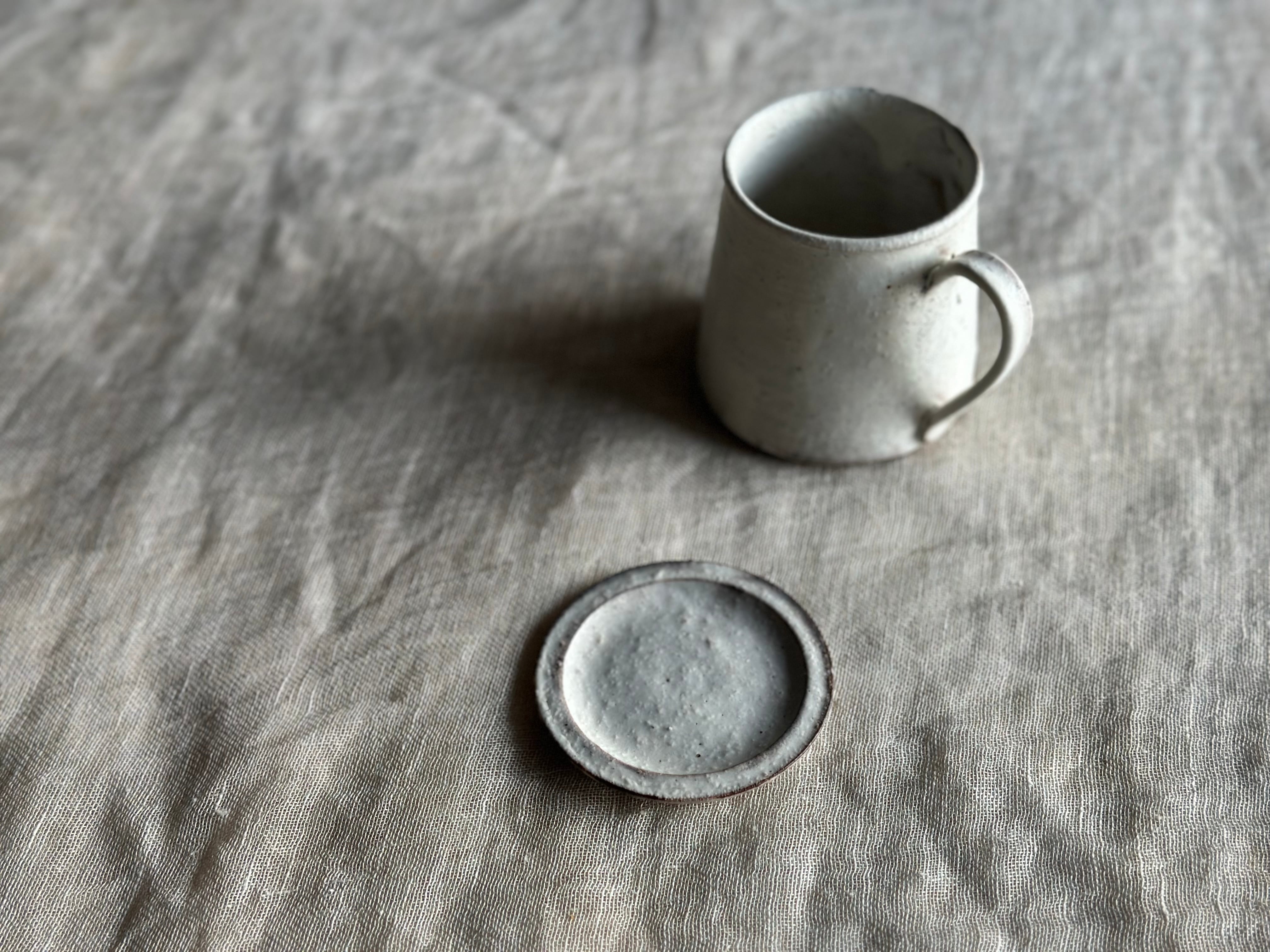 Shiromoegi 台形マグロング(持ち手細)と蓋小皿セット