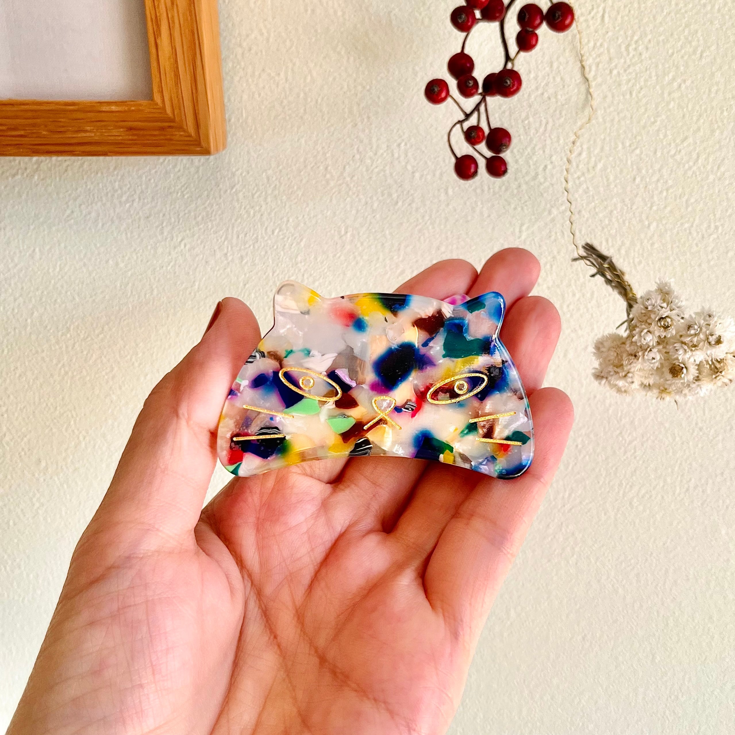 ぐでねこちゃんヘアクリップ 春×ミケ猫（ストロベリー） お品書き一覧