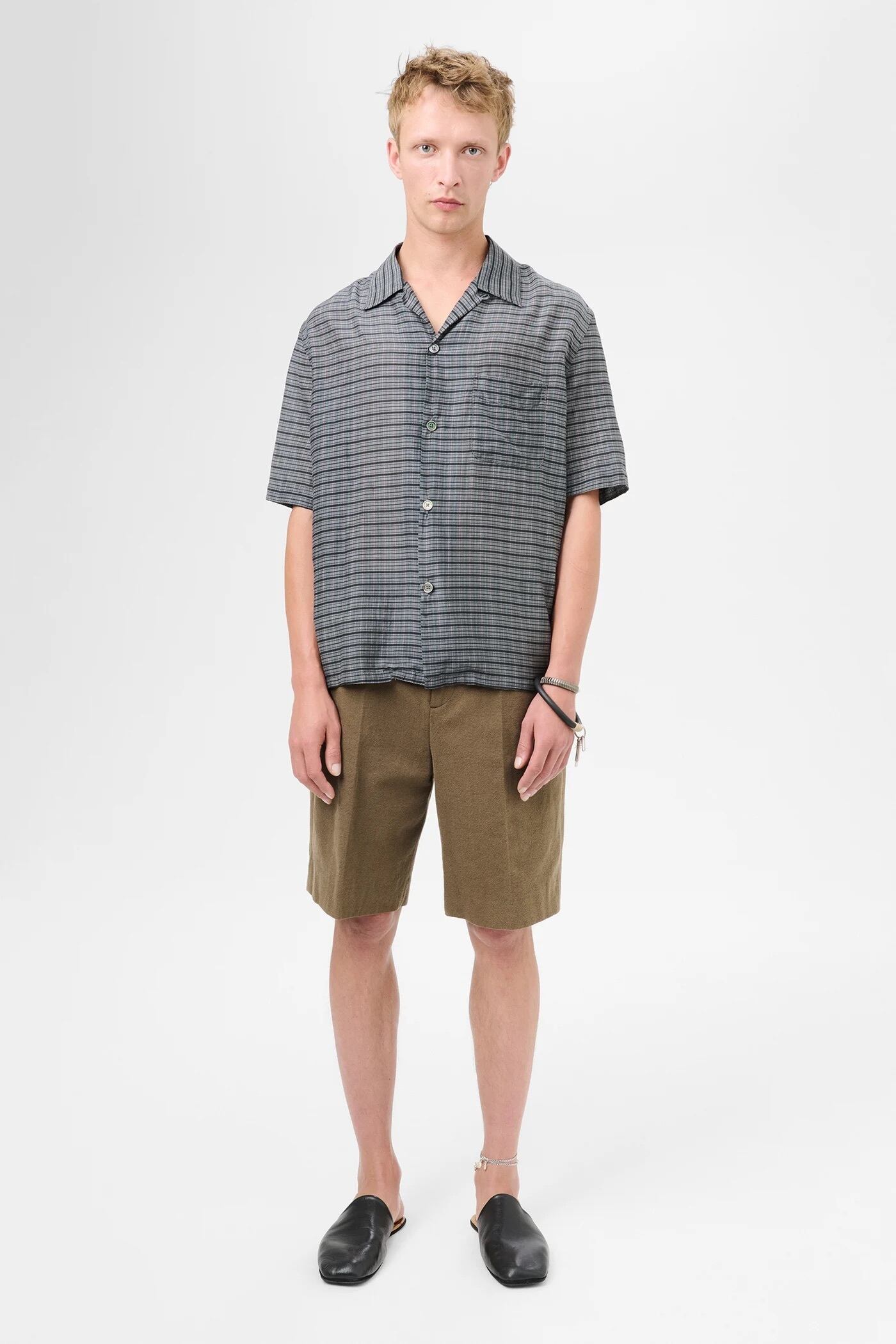 OUR LEGACY HEUSEN SHIRT SHORTSLEEVE Picnic Check Cotton Silk