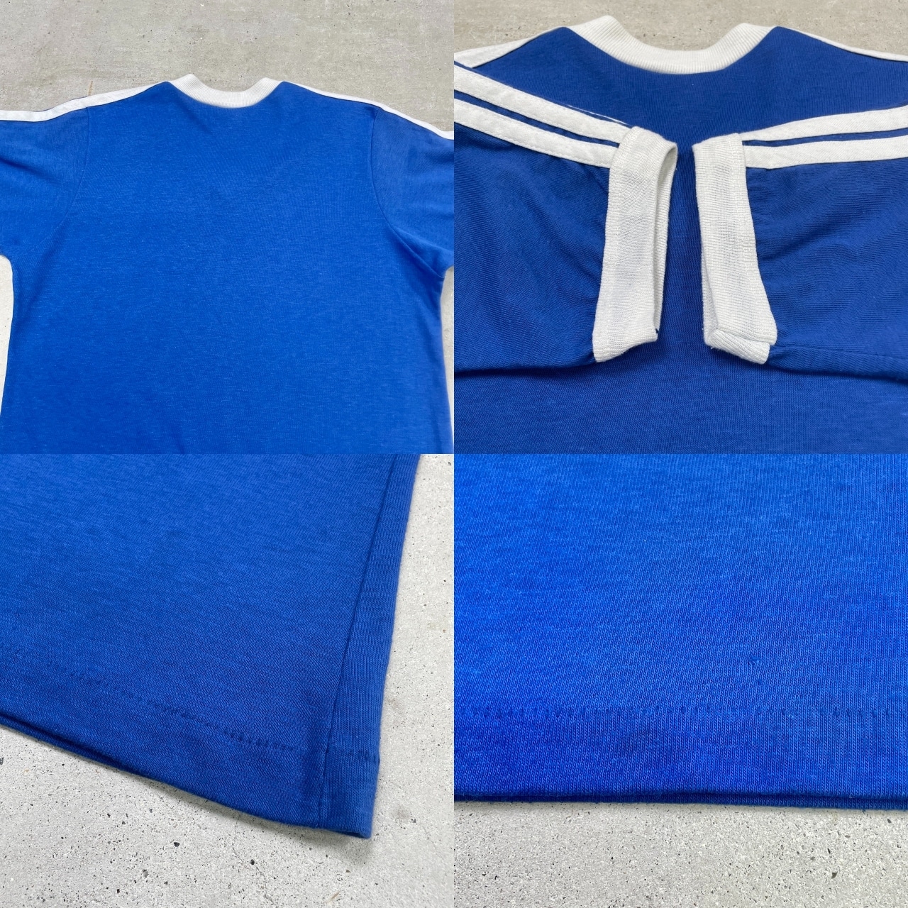 80年代 USA製 adidas アディダス Vネック リンガーTシャツ 