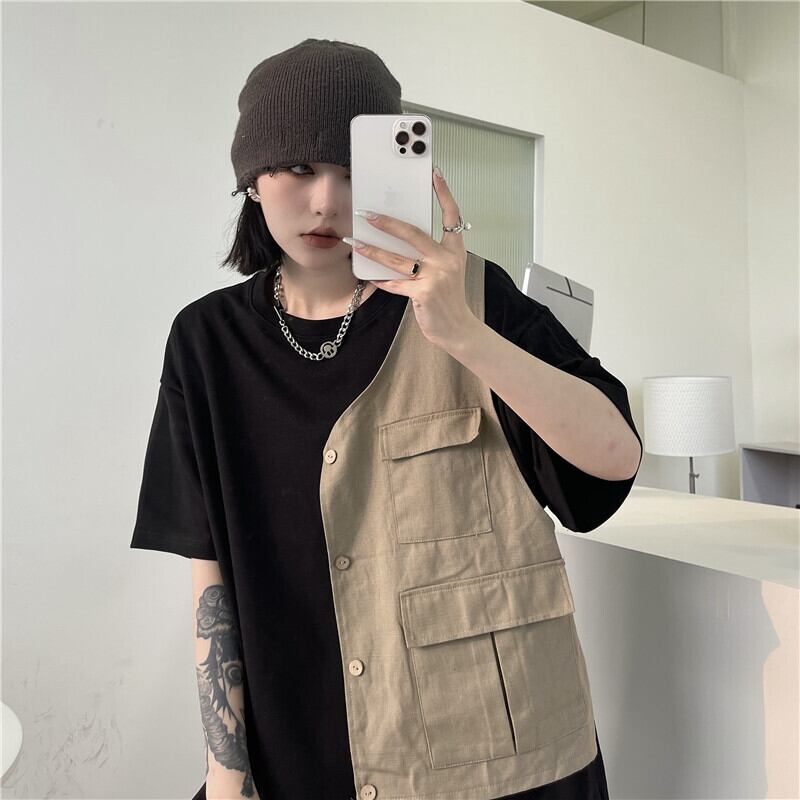 ルーズサマースタイルスタンダードTシャツ ジャケット レトロ かわいい 夏物 ステッチ ケッペル88182932728