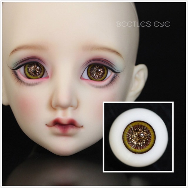 ドール用グラスアイ eye  イエロー ブラウン系 H-10 14mm/16mmサイズ人形用 球体関節人形用/Dolly Planet 