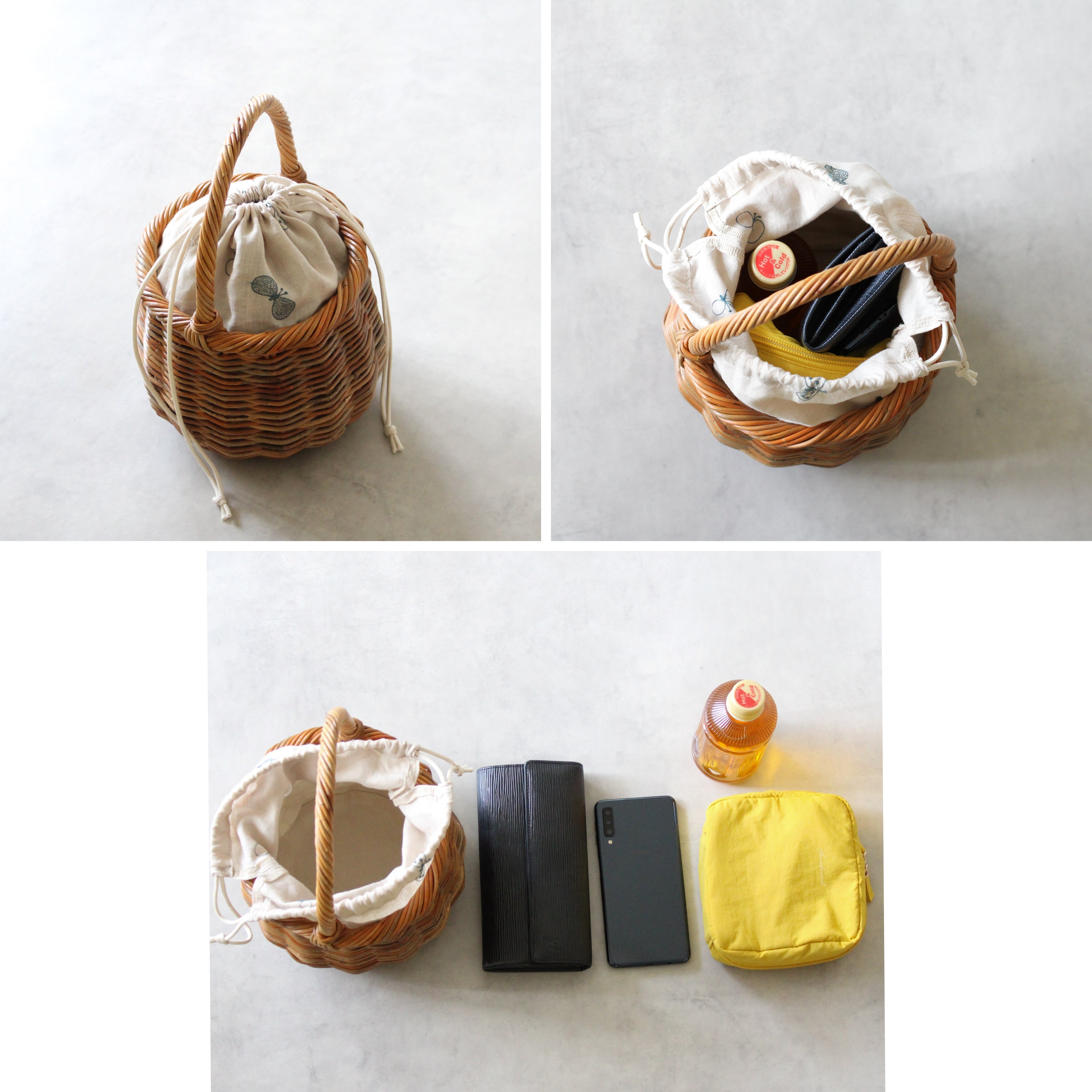 ワンハンドルかごバッグ tambourine green | Litta