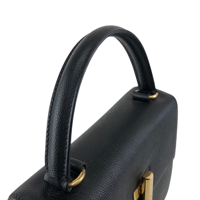 CELINE セリーヌ ハンドバッグ ブラック ターンロック ロゴ レザー 2way vintage ヴィンテージ オールド 2jnyiv