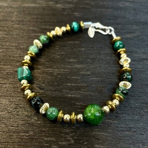 ブライト（Bright）ブレスレット（Wave All Green Diopside)青龍 Gold 19cm