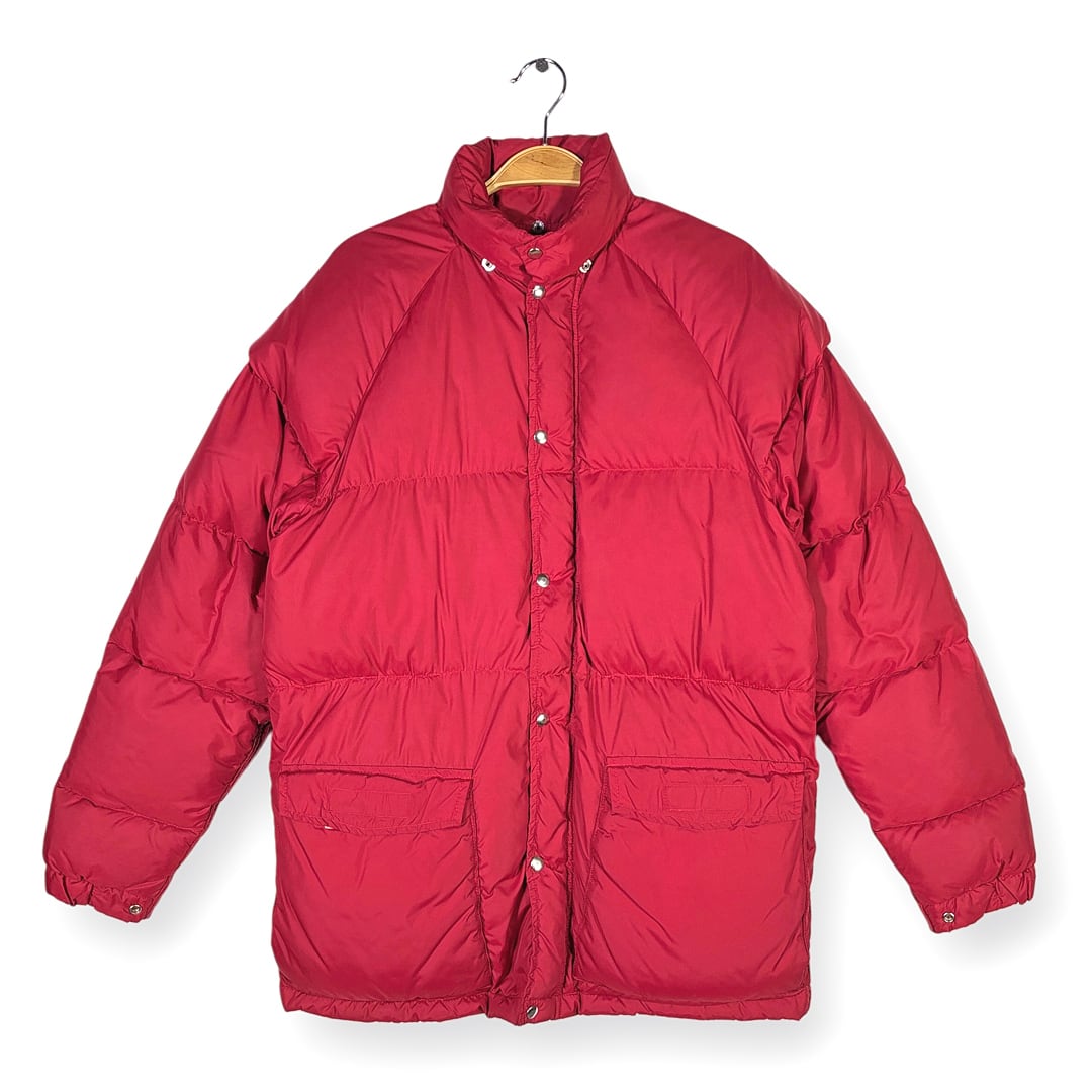 70s シェラデザイン ヴィンテージ ダウンジャケット 旧タグ レッド SIERRA DESIGNS サイズS 古着 DD0499