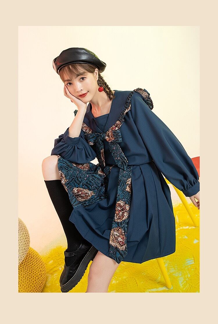 トップスセーラー とら リボン ガーリー 制服 ブラウス シャツ