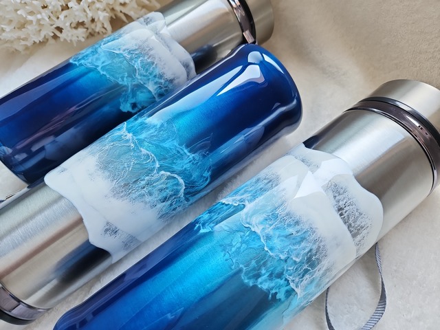 391.オーシャンレジンアート ステンレスボトル 1000ml