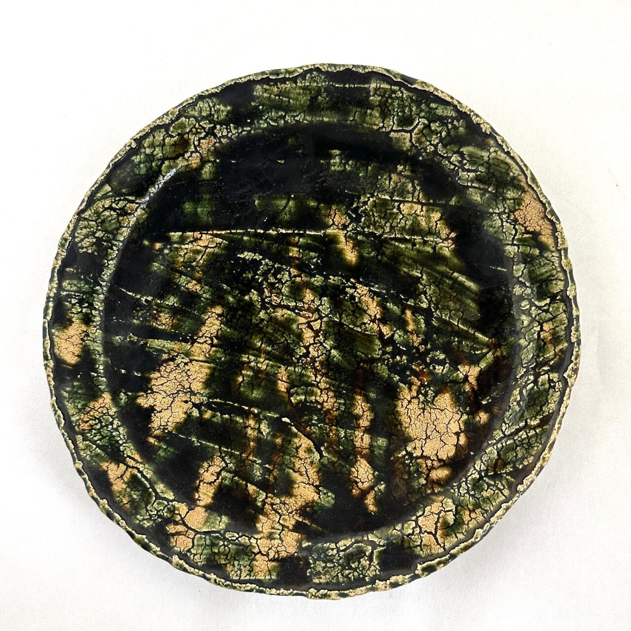 志野赤絵立花8.5寸深皿【榛澤宏】 | うつわや はんのき