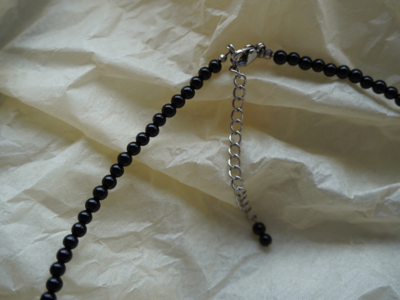 【 WAVE 】onyx × PURE point necklace